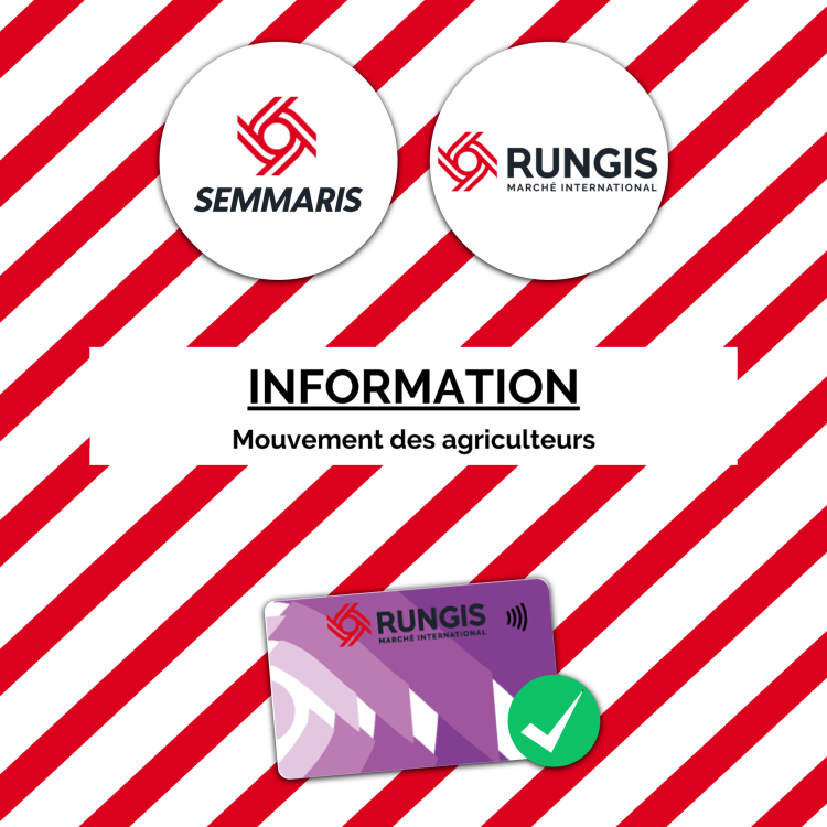 Information reçue du marché de Rungis